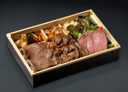 A5ランク黒毛和牛ステーキとロース盛り合わせ弁当