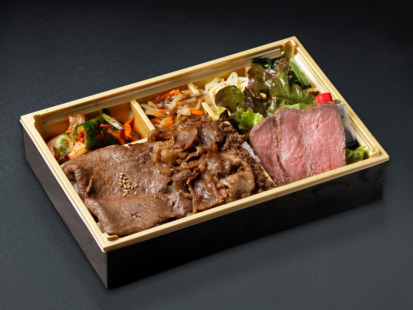 A5ランク黒毛和牛ステーキとロース盛り合わせ弁当