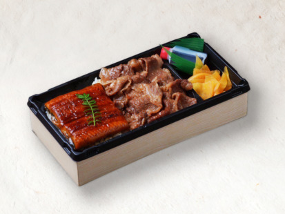 絶品うなぎ＆特選A5和牛の炭焼きカルビ重【お茶付き】