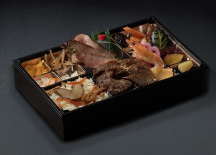 松茸＆A5希少部位みすじ＆A5ランク黒毛和牛ステーキ弁当【お茶付き】